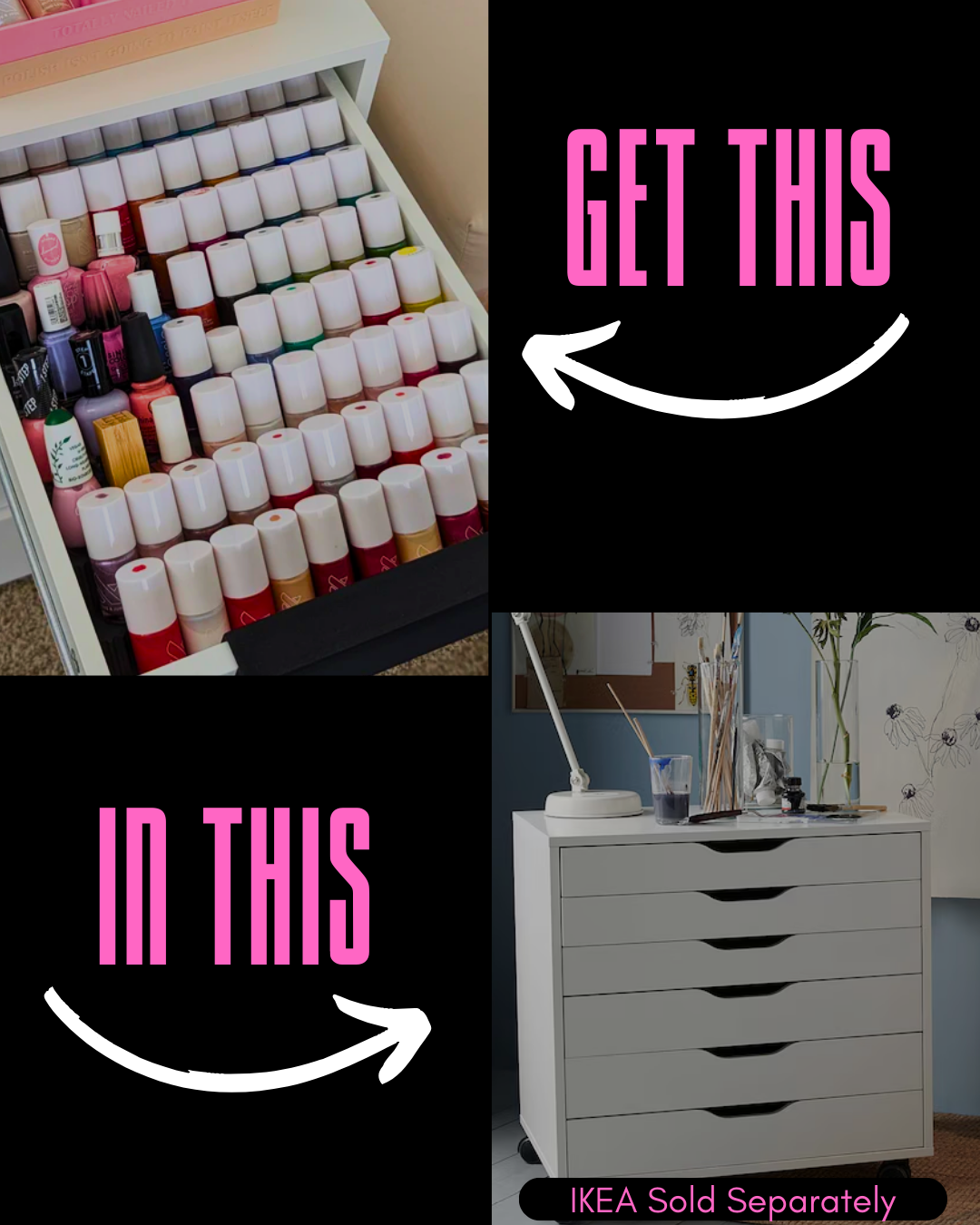 IKEA Alex Nail Polish Organizer (Wide Model)